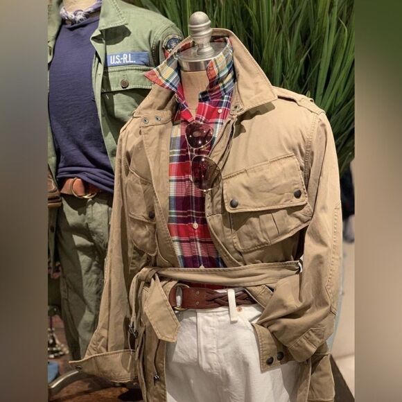 Polo Ralph Lauren Khaki Cotton Twill Field Paratrooper Jump Jacket - Picture 1 of 16